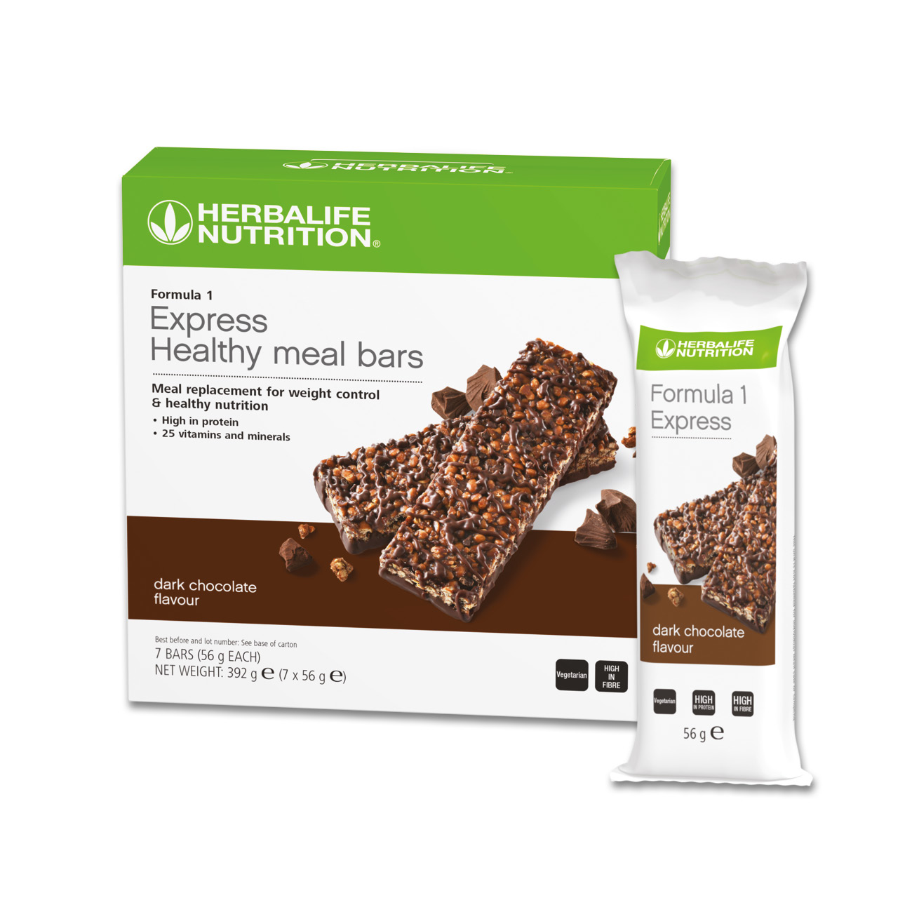 Formula 1 Express Healthy Meal Bars Dark Chocolate 7 bars Herbalife Nutrition Ireland
